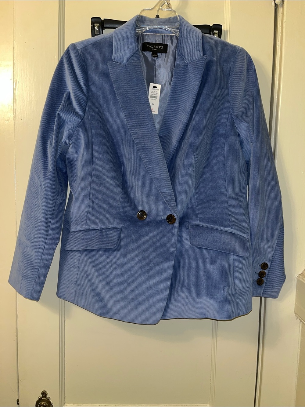 Talbots Blue Corduroy Double-Button Blazer